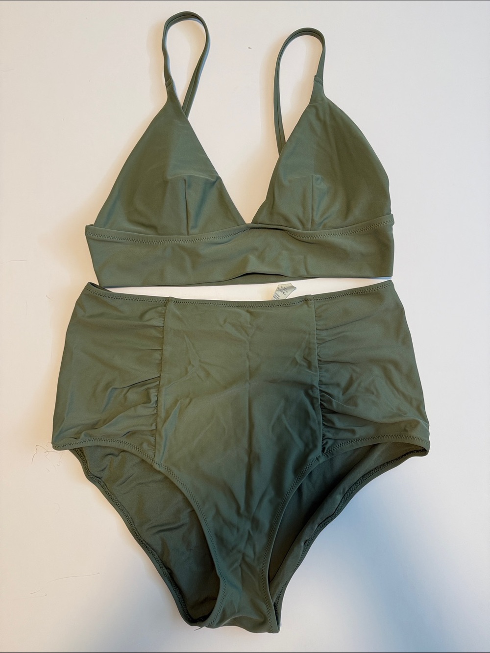 aerie Olive High-Rise Triangle Bikini Set